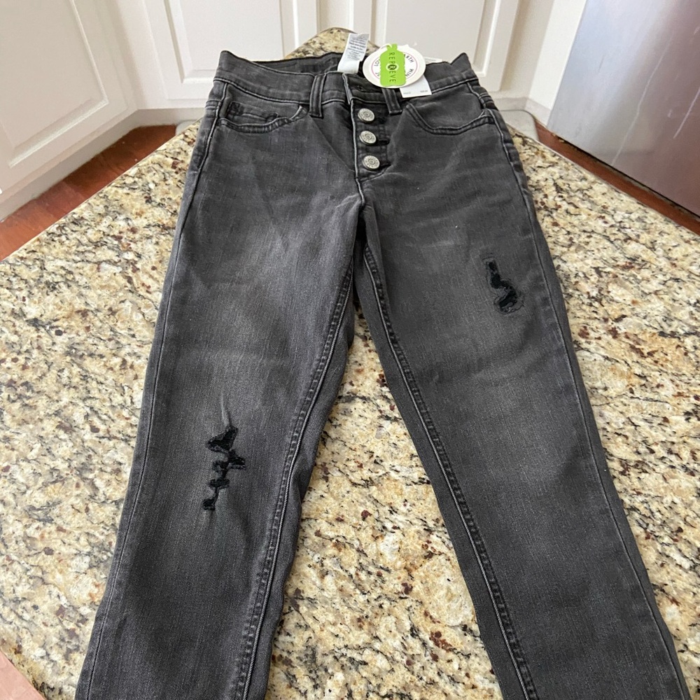 Justice girls faded black high rise jegging